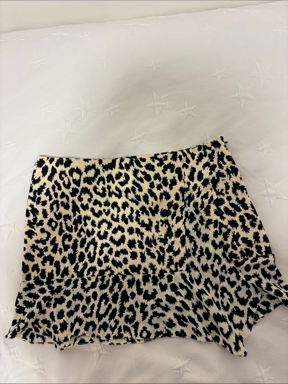 Thakoon Black & Cream Leopard Ruffle Mini Skirt